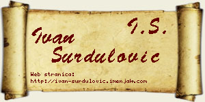 Ivan Surdulović vizit kartica